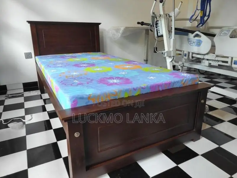 New 6x3 Teak Box Bed With Double Layer Mattress (S20)