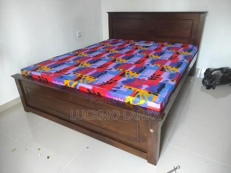 New 6x5 Teak Box Bed With Double Layer Mattress (S22)