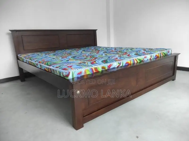 New 72x72 Teak Box Bed With Arpico Hybrid Mattress (S26)