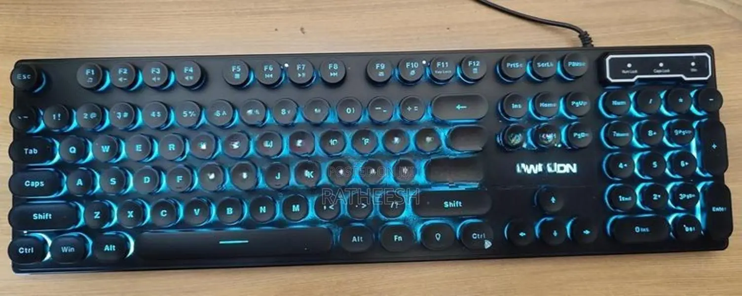 Wired USB Keyboard with Blue LED Backlight