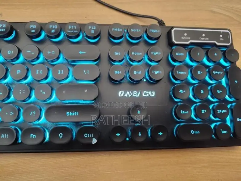 Wired USB Keyboard with Blue LED Backlight