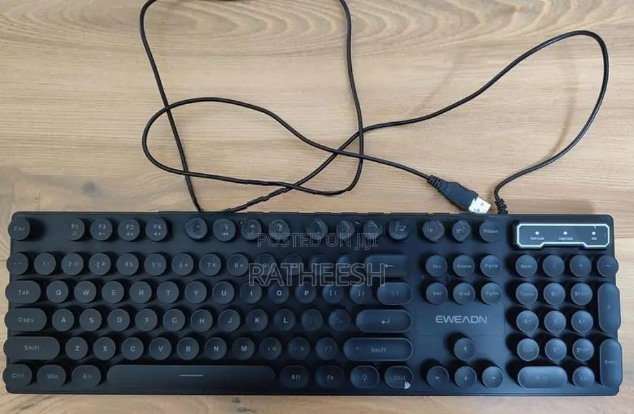 Wired USB Keyboard with Blue LED Backlight