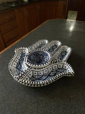 Handmade Ceramic Blue Mediterranean Decor Platter