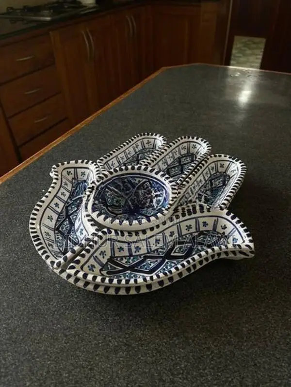 Handmade Ceramic Blue Mediterranean Decor Platter
