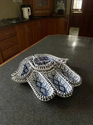 Handmade Ceramic Blue Mediterranean Decor Platter