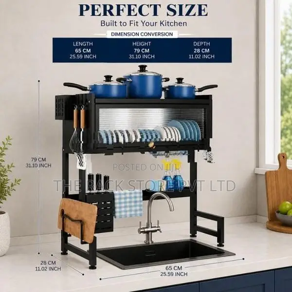 65 Cm Sink Top Dish Rack , Drainer For Kitchen, Over