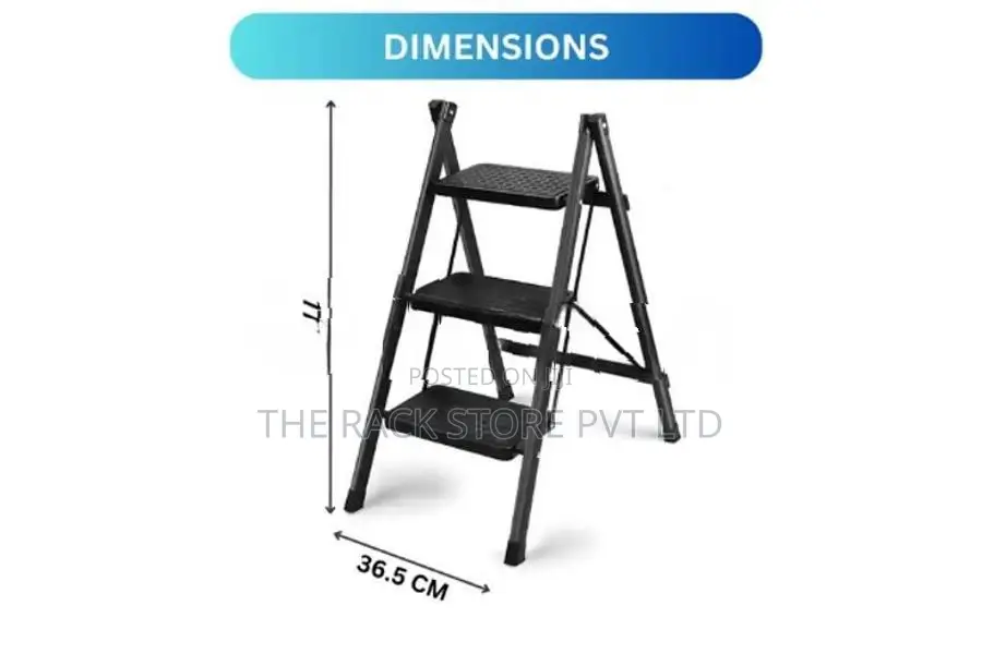 3 Step Folding Ladder ( Black Colour )