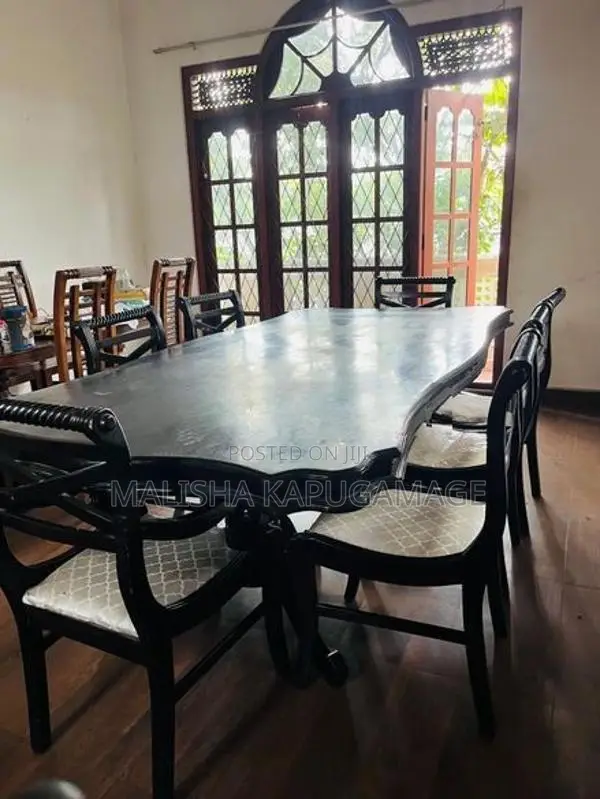 Solid Jak Wood Dining Table with 7 Chairs