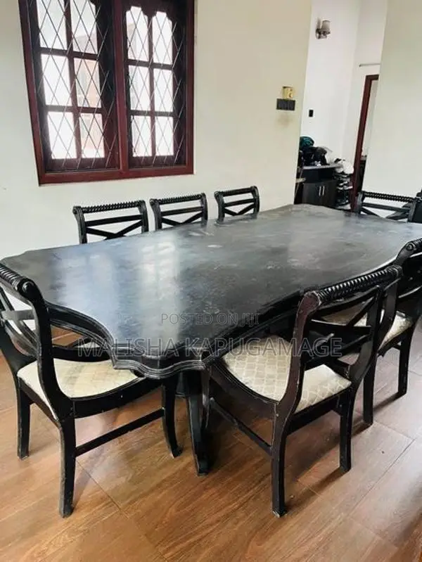 Solid Jak Wood Dining Table with 7 Chairs