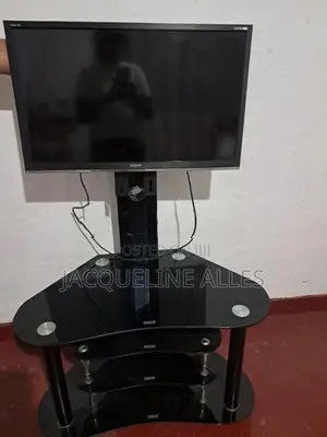 Glass TV stand (black)