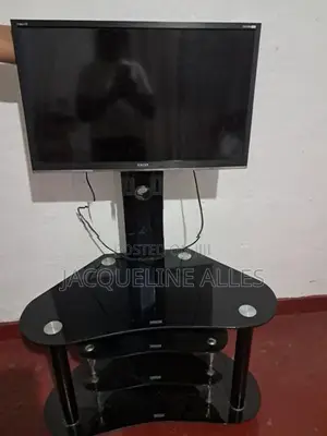 Glass TV stand (black)