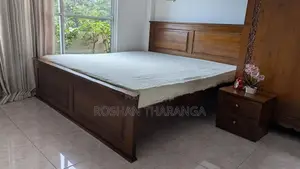 King size Bed with Side Table (Teak)