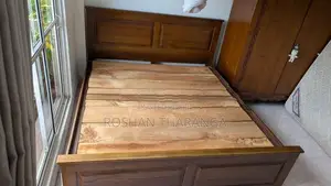 King size Bed with Side Table (Teak)