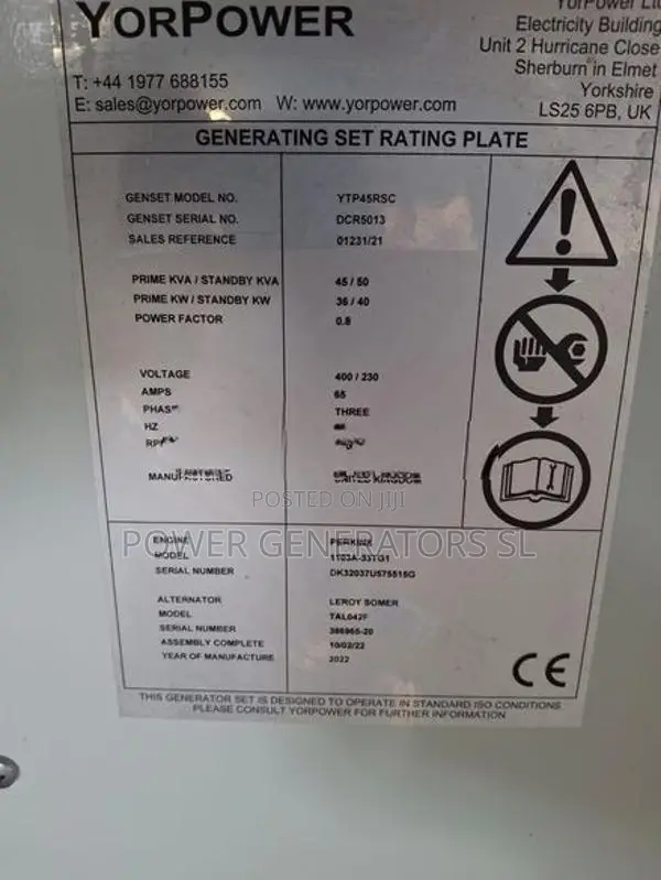 50KVA Perkins Generator