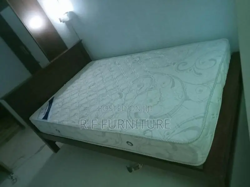 Teak Box Bed with Arpico Spring Mattress 6 by 5