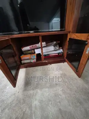 Large Used Solid Teak TV Cupboard / Entertainment Unit