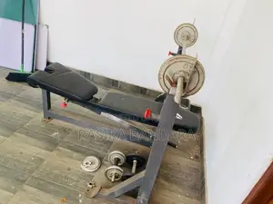 Excercise Bench with Long Bar