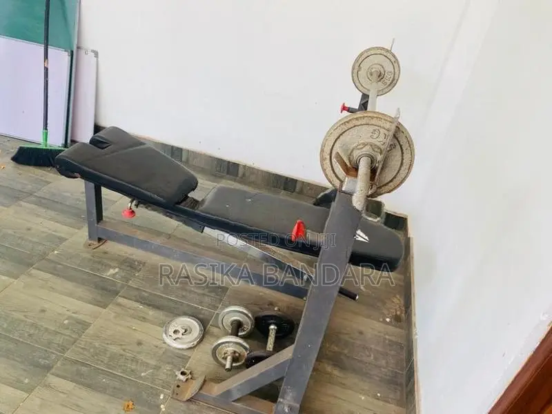Excercise Bench with Long Bar