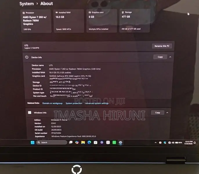 Lenovo Legion 5 Ryzen AI 7 RTX 5060
