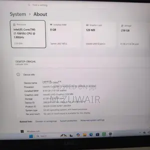 Dell Laptop Core i7 10 Gen 256Nvme 8GB DDR4 15.6 Full HD