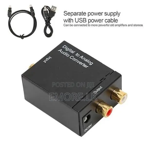 Digital to Analog RCA Audio Converter Box for TV DVD+AC Adaper