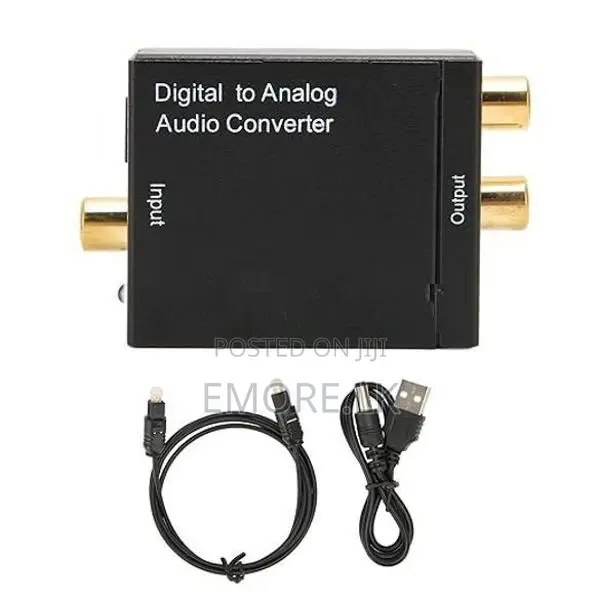 Digital to Analog RCA Audio Converter Box for TV DVD+AC Adaper