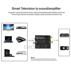 Digital to Analog RCA Audio Converter Box for TV DVD+AC Adaper