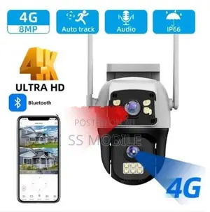 8MP 4G SIM Dual Lens Outdoor 360° Human Detect CCTV Security PTZ Camer