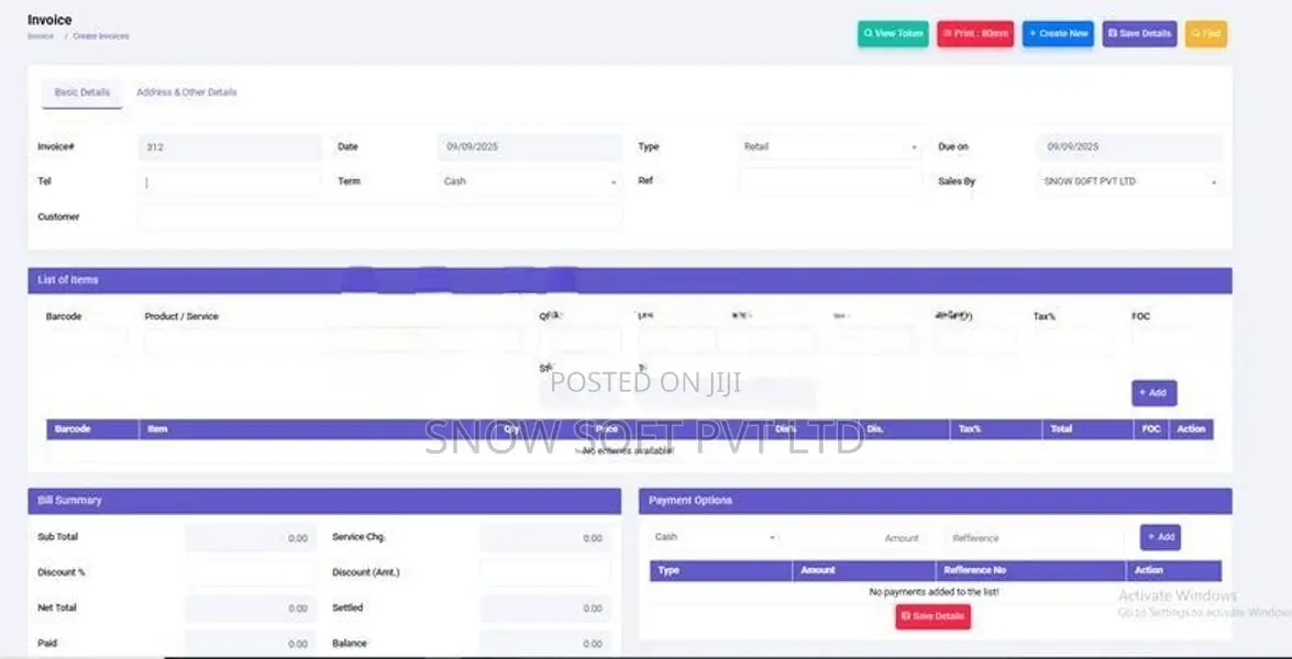 POS Billing System for All Business Stock Maintain