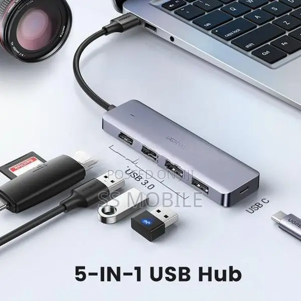 UGREEN 4 Port USB 3.0 Adapter & Type C Hub Dock 5Gbps