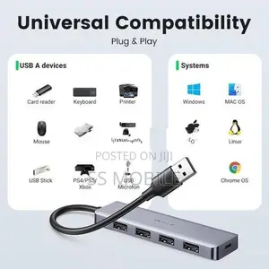 UGREEN 4 Port USB 3.0 Adapter & Type C Hub Dock 5Gbps