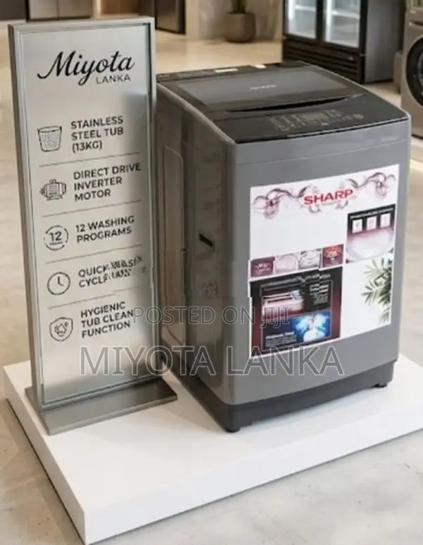 SHARP 9KG FULLY AUTOMATIC WASHING MACHINE.