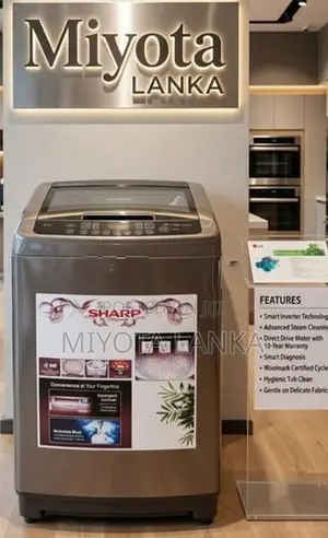 SHARP 9KG FULLY AUTOMATIC WASHING MACHINE.