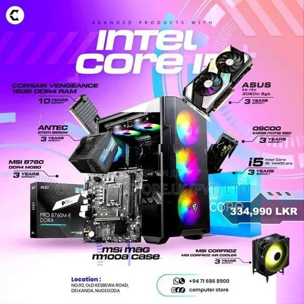 INTEL CORE I5 14TH GEN 16GB DDR4 RAM 512GB Nvme ASUS KO RTX 3060TI 8GB