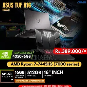 Brandnew Asus TUF A16 Ryzen 7 16GB DDR5 RTX 4050/8GB VGA Gaming Laptop
