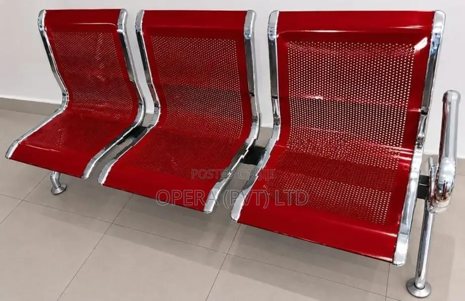 lobby chair 3 seater red