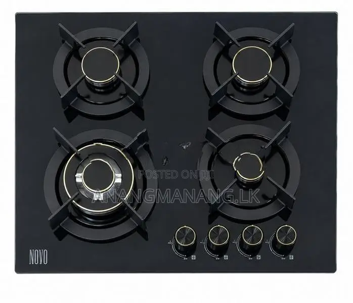 Novo Luxury Safety 4 Brass Burners Gas Cooker Hob