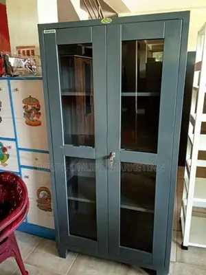 6 by 3 Steel Glass Office Cupboard (M-11)