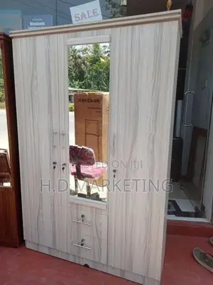 3 Door Melamine Dressing Wardrobe with Glass