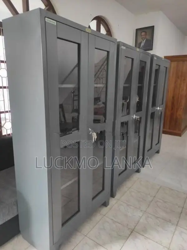 New 6x3 Size Glass Steel Office Cupboard (U8)