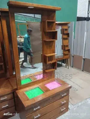 Modern Teak Dressing Table with Stone