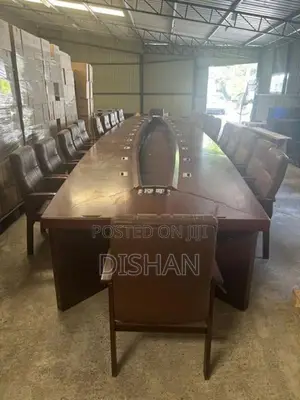 Boardroom Conference Table with Leather Chairs
