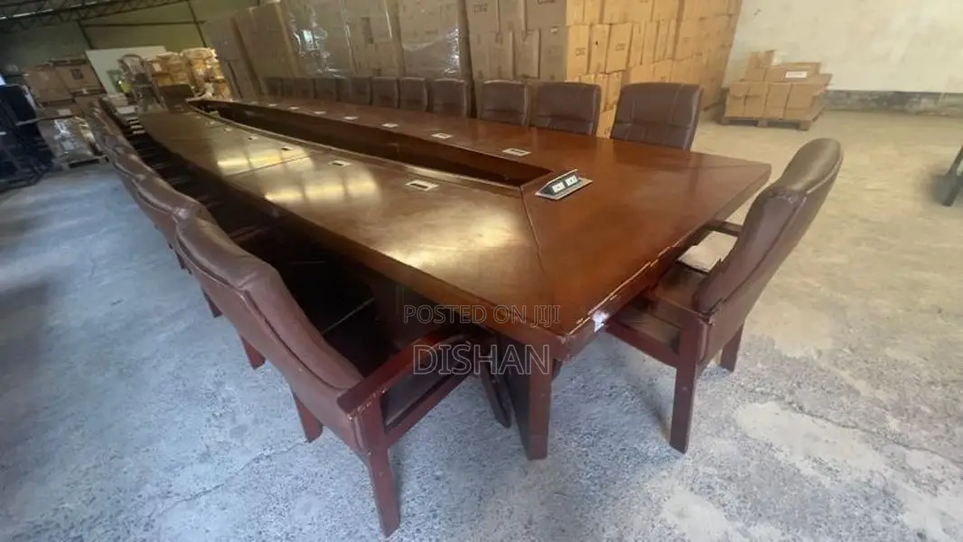Boardroom Conference Table with Leather Chairs