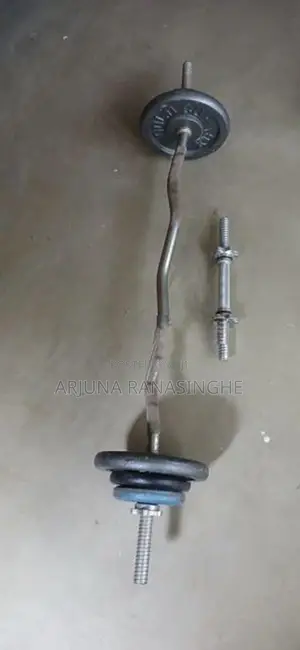 Curl Bar with One Dumbbell 18KG