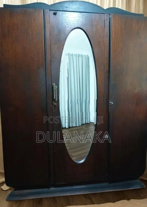 Old Teak Wood Cupboard with Mirror