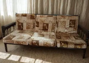 Old Wooden Sofa Set with Table