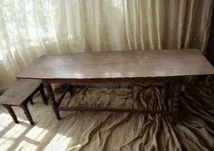 Old Wooden Sofa Set with Table