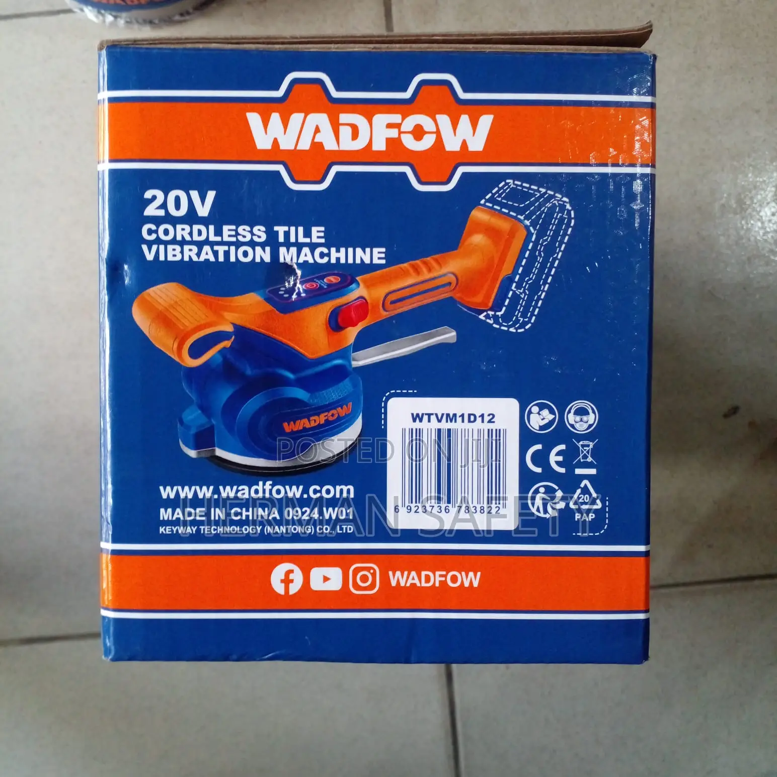 WADFOW 20V Cordless Tile Vibrator Machine 130mm (5")