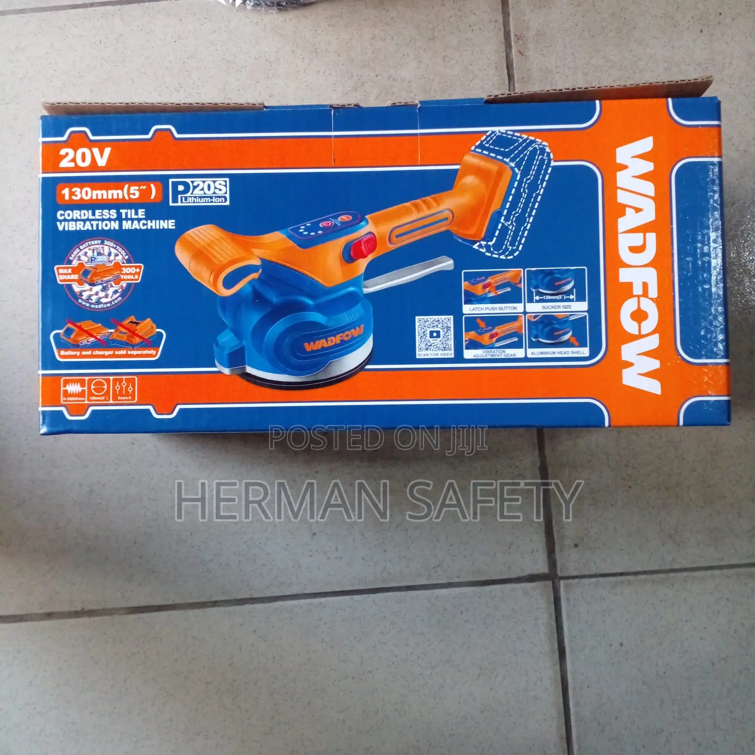 WADFOW 20V Cordless Tile Vibrator Machine 130mm (5")
