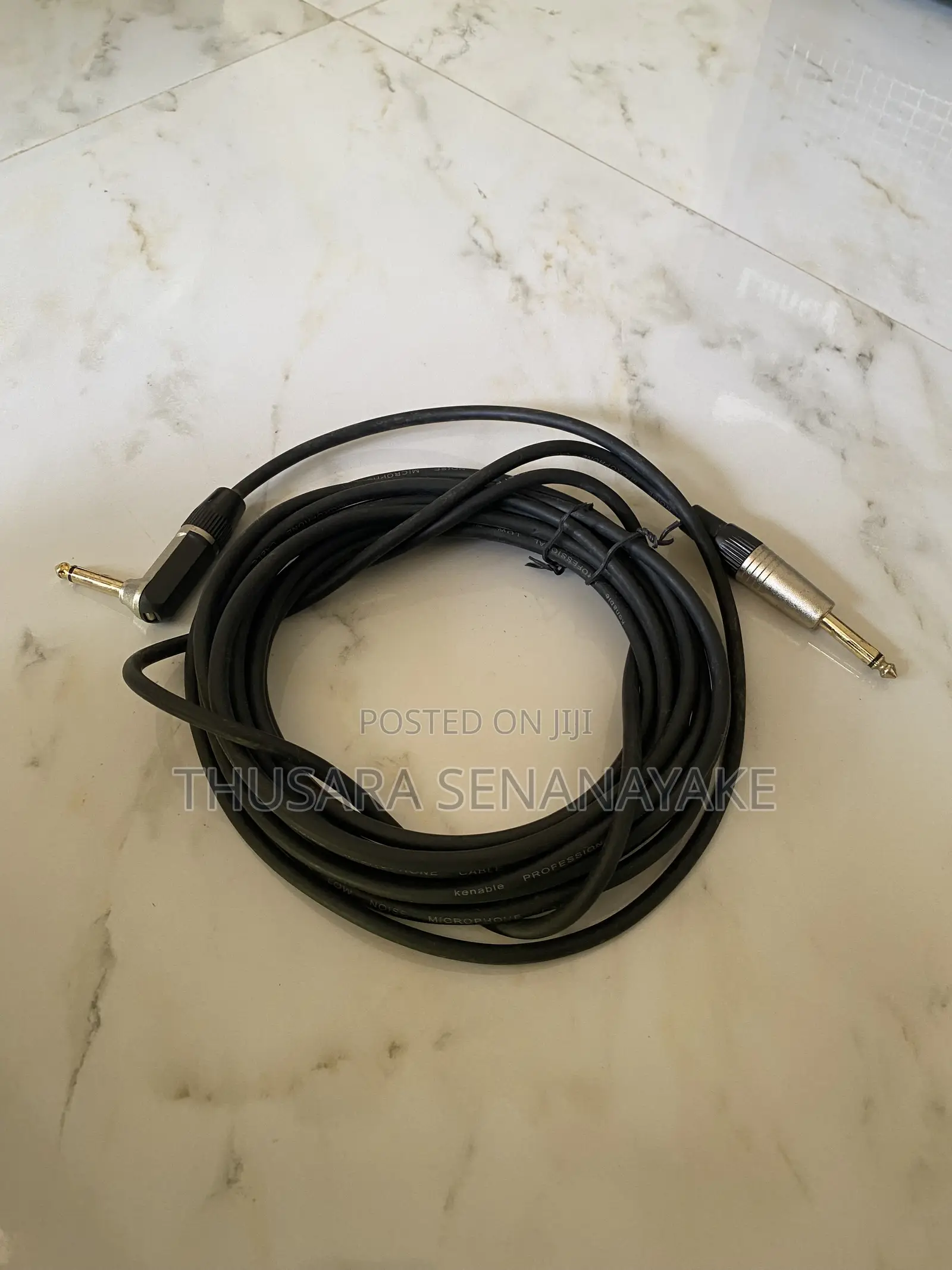 MONO Jack 6.35mm Guitar/Amp/Cab Audio Instrument Cable Lead 6m